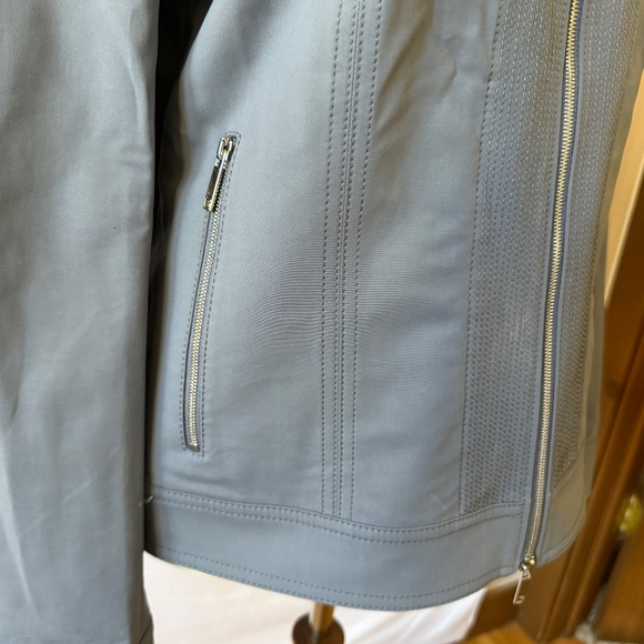 LAFAYETTE 148 NY JACKET FULL ZIP STRETCHY COTTON BLD MOTO ZIP POCKETS CHIC 8 - Picture 8 of 11